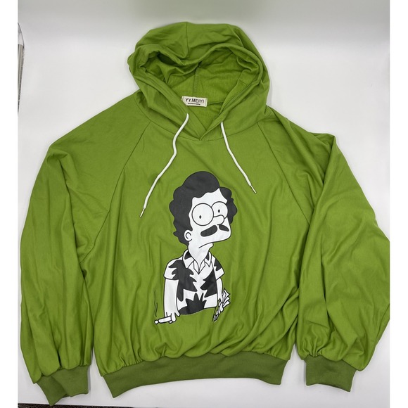 Other - Escobart Hoodie YY. MEIYI Pablo escobar Narcos gang cartoon Green‎ Size M #C340